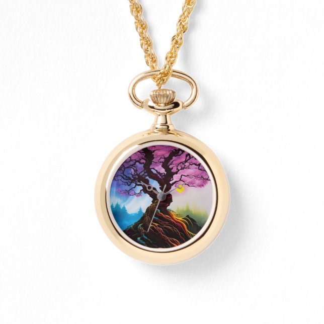 さくらんぼの花の木 腕時計 (正面)