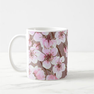 さくらんぼの花の枝の水の色パターン コーヒーマグカップ