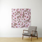 さくらんぼの花の枝の水の色パターン タペストリー (インサイチュ)