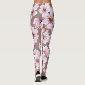 さくらんぼの花の枝の水の色パターン レギンス (裏面)