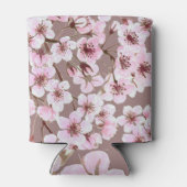 さくらんぼの花の枝の水の色パターン 缶クーラー (裏面)