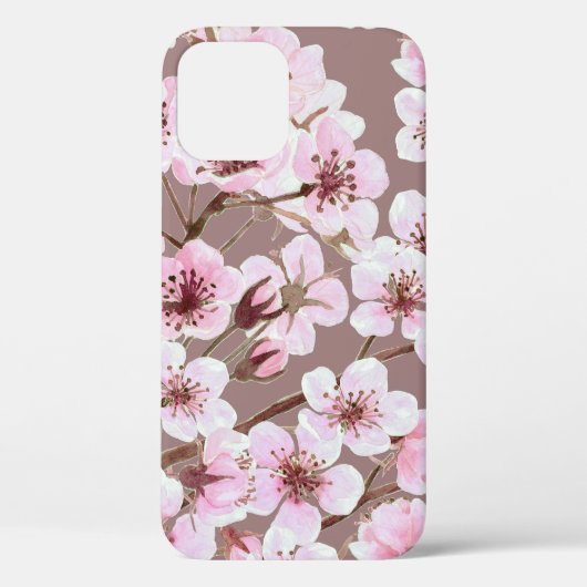 さくらんぼの花の枝の水の色パターン Case-Mate iPhoneケース (裏面)