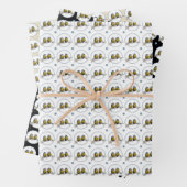 さくらんぼの花の枝の輪の上のロブバード ラッピングペーパーシート (インサイチュ)