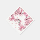 さくらんぼの花の模様 スタンダードカクテルナプキン (角)