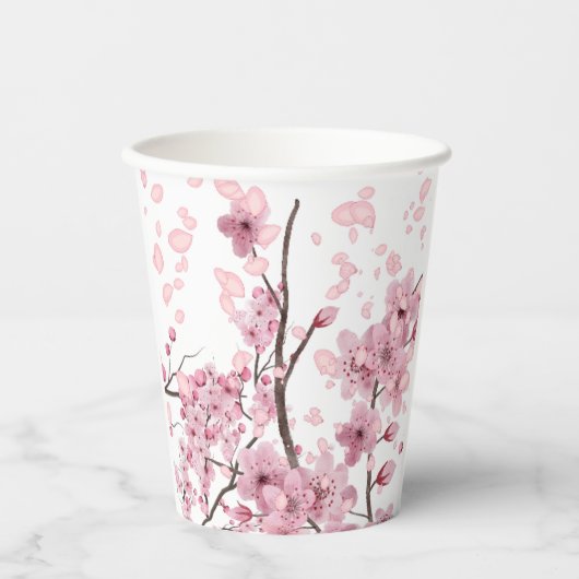 さくらんぼの花の模様 紙コップ (正面)