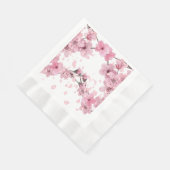 さくらんぼの花の模様 縁ありランチョンナプキン (角)