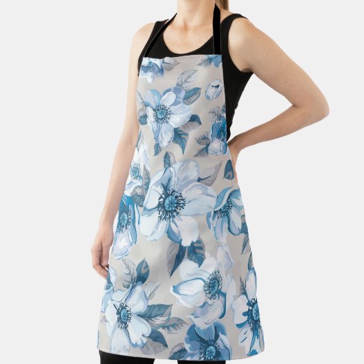 さくらんぼの花の水の色：シームレスなApple Tree Pat エプロン (インサイチュ)