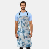 さくらんぼの花の水の色：シームレスなApple Tree Pat エプロン (着用した状態)