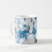 さくらんぼの花の水の色：シームレスなApple Tree Pat コーヒーマグカップ (正面左)