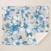 さくらんぼの花の水の色:シームレスなApple Tree Pat シェルパブランケット (正面(横))