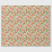 さくらんぼの花の水彩ギフト包装紙 ラッピングペーパー (フラット)