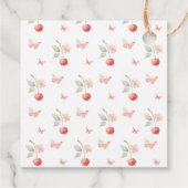 さくらんぼの花の物干し赤ちゃんシャワーありがとう フェイバータグ (裏面)