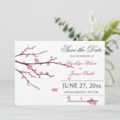 さくらんぼの花の結婚式の日付カードを保存 セーブザデート (スタンド正面)