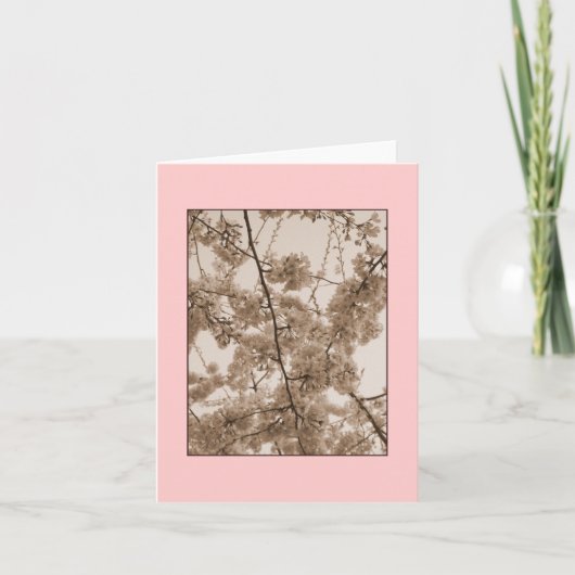 さくらんぼの花の色付きノートカ空白のード カード (正面)