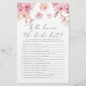 さくらんぼの花の花嫁のゲームを知っ最高のている人 (正面)