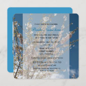 さくらんぼの花の青空ブライダルシャワー誘致 招待状 (正面/裏面)