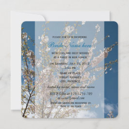 さくらんぼの花の青空ブライダルシャワー誘致 招待状