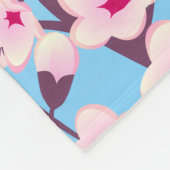 さくらんぼの花の風景 フリースブランケット (角)