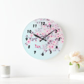 さくらんぼの花の風景 ラージ壁時計 (ホーム)