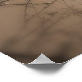 さくらんぼの花は太陽のセピア ポスター (角)