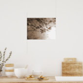 さくらんぼの花は太陽のセピア ポスター (キッチン)