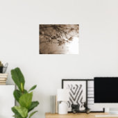 さくらんぼの花は太陽のセピア ポスター (ホームオフィス)