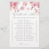 さくらんぼの花は彼女はむしろブライダルシャワーゲーム (正面)