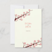 さくらんぼの花をテーマ結婚にした サンキューカード (正面)