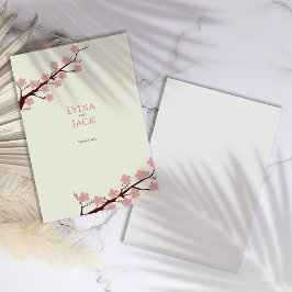 さくらんぼの花をテーマ結婚にした サンキューカード