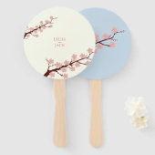 さくらんぼの花をテーマ結婚にした ハンドファン (正面&裏面)