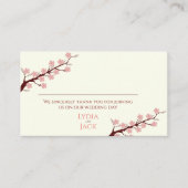 さくらんぼの花をテーマ結婚にした プレイスカード (正面)