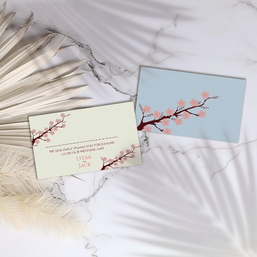 さくらんぼの花をテーマ結婚にした プレイスカード
