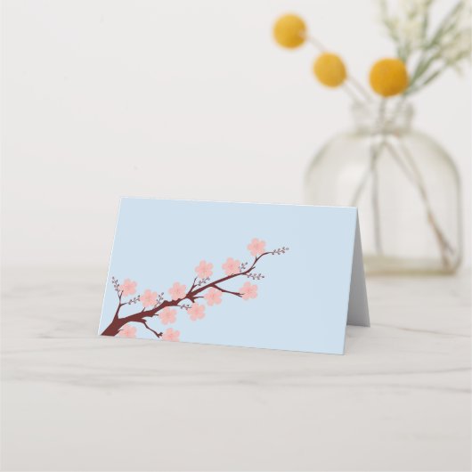 さくらんぼの花をテーマ結婚にした プレイスカード (裏面)