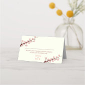 さくらんぼの花をテーマ結婚にした プレイスカード (正面)