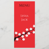 さくらんぼの花をテーマ結婚にした メニュー (裏面)