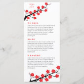 さくらんぼの花をテーマ結婚にした メニュー (正面)