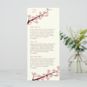 さくらんぼの花をテーマ結婚にした メニュー (スタンド正面)