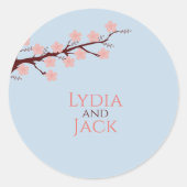 さくらんぼの花をテーマ結婚にした ラウンドシール (正面)