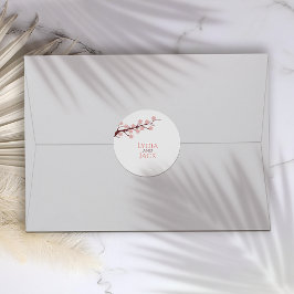 さくらんぼの花をテーマ結婚にした ラウンドシール