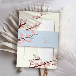 さくらんぼの花をテーマ結婚にした 招待状ベリーバンド