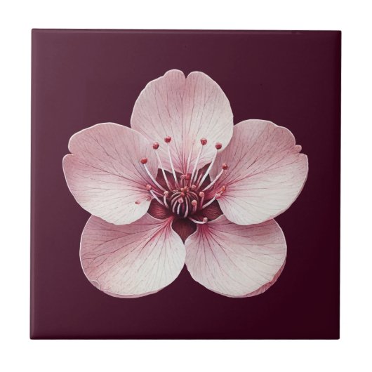 さくらんぼの花セラミックタイル タイル (正面)
