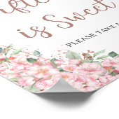 さくらんぼの花バラ金ゴールド蝶スイートトリート ポスター (角)