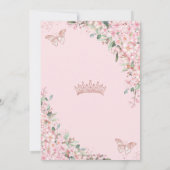 さくらんぼの花バラ金ゴールド蝶スウィート16 招待状 (裏面)