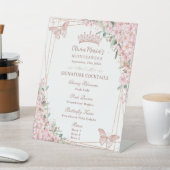 さくらんぼの花バラ金ゴールド蝶ドリンクのメニュー 台座サイン (インサイチュ)