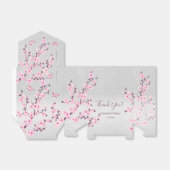 さくらんぼの花ピンクのシルバーグリッターカスタムウェディング フェイバーボックス (折り畳みなし)
