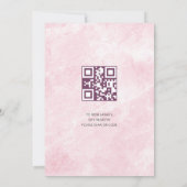 さくらんぼの花ピンクの大理石フローラ赤ちゃんシャワー 招待状 (裏面)