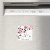 さくらんぼの花ピンクの結婚式の日付磁石を保存 マグネット (インサイチュ (食洗機))