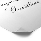 さくらんぼの花ピンク灰色の看板ゲストブック ポスター (角)