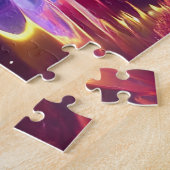 さくらんぼの花ファンタジー：穏やかな夕日の景色 ジグソーパズル (側面)