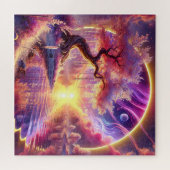 さくらんぼの花ファンタジー：穏やかな夕日の景色 ジグソーパズル (横)